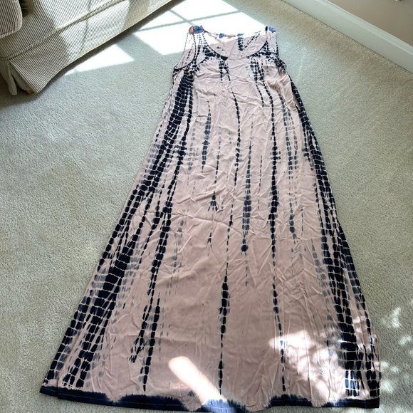 J. Jill Dresses & Skirts - J. Jill Pure Jill Pink and Blue Tie Dye Maxi Dress Sleeveless - Womens Sz Medium